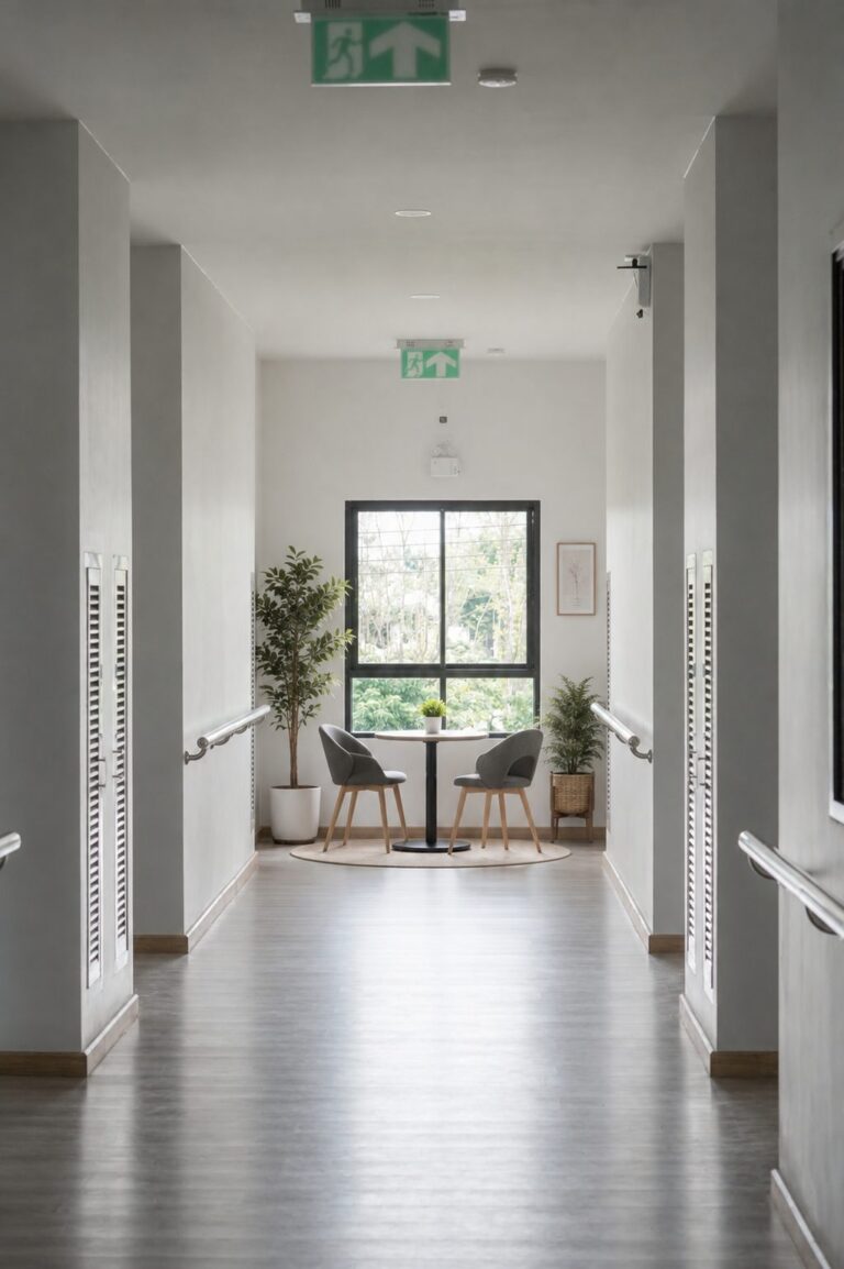 Bright corridor inside the centre