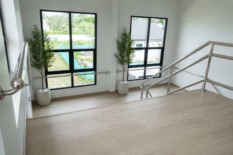 Stair hall with handrails
